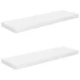 Floating wall shelf 2 pcs glossy white MDF 80x23.5x3.8cm by vidaXL, Shelves and shelves - Ref: Foro24-323752, Price: 38,20 €,...