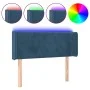Dark blue velvet headboard with LED lights 103x16x78/88 cm by , Headboards and footboards - Ref: Foro24-3123142, Price: 59,79...