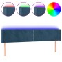 Kopfteil mit LED-Beleuchtung aus dunkelblauem Samt 163x16x78/88 cm von , Kopf- und Fußteile - Ref: Foro24-3123154, Preis: 77,...