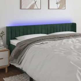 Kopfteil mit LED-Beleuchtung aus dunkelgrünem Samt 183x16x78/88 cm von , Kopf- und Fußteile - Ref: Foro24-3123537, Preis: 85,...