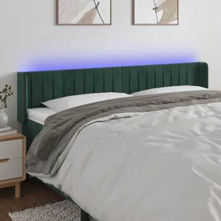 Dark green velvet headboard with LED lights 183x16x78/88 cm by , Headboards and footboards - Ref: Foro24-3123537, Price: 85,5...