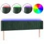 Dark green velvet headboard with LED lights 183x16x78/88 cm by , Headboards and footboards - Ref: Foro24-3123537, Price: 85,5...