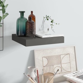 Floating wall shelf in glossy gray MDF 23x23.5x3.8 cm by vidaXL, Shelves and shelves - Ref: Foro24-323781, Price: 16,96 €, Di...