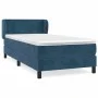 Dark blue velvet box spring bed with mattress 100x200 cm by , Beds and slatted bases - Ref: Foro24-3127359, Price: 318,62 €, ...