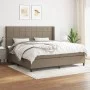 Box spring bed with gray taupe fabric mattress 200x200 cm by , Beds and slatted bases - Ref: Foro24-3127993, Price: 703,19 €,...