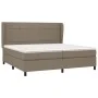 Box spring bed with gray taupe fabric mattress 200x200 cm by , Beds and slatted bases - Ref: Foro24-3127993, Price: 703,19 €,...