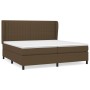 Box spring bed with dark brown fabric mattress 200x200 cm by , Beds and slatted bases - Ref: Foro24-3128152, Price: 667,42 €,...