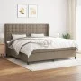 Box spring bed with gray taupe fabric mattress 200x200 cm by , Beds and slatted bases - Ref: Foro24-3128313, Price: 739,08 €,...