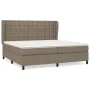 Box spring bed with gray taupe fabric mattress 200x200 cm by , Beds and slatted bases - Ref: Foro24-3128313, Price: 739,08 €,...