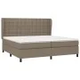 Box spring bed with gray taupe fabric mattress 200x200 cm by , Beds and slatted bases - Ref: Foro24-3128313, Price: 739,08 €,...