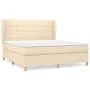 Box spring bed with cream-colored fabric mattress 180x200 cm by , Beds and slatted bases - Ref: Foro24-3128546, Price: 644,64...