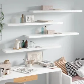 Floating wall shelf 4 pcs glossy white MDF 120x23.5x3.8 cm by vidaXL, Shelves and shelves - Ref: Foro24-323759, Price: 85,81 ...