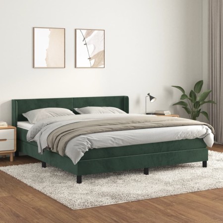 Boxspringbett mit dunkelgrünem Samtmatratze 160x200 cm. von , Betten und Lattenroste - Ref: Foro24-3130850, Preis: 508,08 €, ...