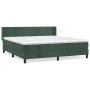 Dark green velvet box spring bed with mattress 160x200 cm by , Beds and slatted bases - Ref: Foro24-3130850, Price: 515,56 €,...