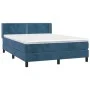Box spring bed with dark blue velvet mattress 140x190 cm by , Beds and slatted bases - Ref: Foro24-3130899, Price: 416,82 €, ...
