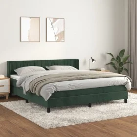 Box spring bed with dark green velvet mattress 180x200 cm by , Beds and slatted bases - Ref: Foro24-3131096, Price: 556,26 €,...