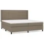 Box spring bed with gray taupe fabric mattress 200x200 cm by , Beds and slatted bases - Ref: Foro24-3131461, Price: 710,05 €,...