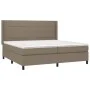 Box spring bed with gray taupe fabric mattress 200x200 cm by , Beds and slatted bases - Ref: Foro24-3131461, Price: 710,05 €,...