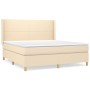 Box spring bed with cream-colored fabric mattress 180x200 cm by , Beds and slatted bases - Ref: Foro24-3131854, Price: 666,64...