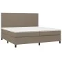 Box spring bed with mattress and LED lights, gray taupe fabric, 200x200 cm. by , Beds and slatted bases - Ref: Foro24-3134745...