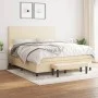 Box spring bed with cream-colored fabric mattress 160x200 cm by , Beds and slatted bases - Ref: Foro24-3136450, Price: 655,24...