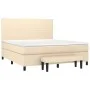 Box spring bed with cream-colored fabric mattress 160x200 cm by , Beds and slatted bases - Ref: Foro24-3136450, Price: 655,24...