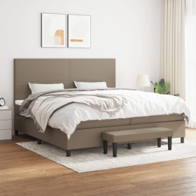 Box spring bed with gray taupe fabric mattress 200x200 cm by , Beds and slatted bases - Ref: Foro24-3136465, Price: 811,43 €,...