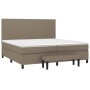 Box spring bed with gray taupe fabric mattress 200x200 cm by , Beds and slatted bases - Ref: Foro24-3136465, Price: 811,43 €,...
