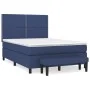 Box spring bed with blue fabric mattress 140x190 cm by , Beds and slatted bases - Ref: Foro24-3136515, Price: 520,02 €, Disco...
