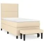 Box spring bed with cream-colored fabric mattress 90x200 cm by , Beds and slatted bases - Ref: Foro24-3136490, Price: 346,04 ...
