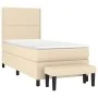 Box spring bed with cream-colored fabric mattress 90x200 cm by , Beds and slatted bases - Ref: Foro24-3136490, Price: 346,04 ...
