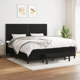 Box spring bed with black fabric mattress 200x200 cm by , Beds and slatted bases - Ref: Foro24-3136543, Price: 722,08 €, Disc...