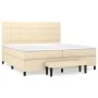 Box spring bed with cream-colored fabric mattress 200x200 cm by , Beds and slatted bases - Ref: Foro24-3136626, Price: 691,82...
