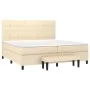 Box spring bed with cream-colored fabric mattress 200x200 cm by , Beds and slatted bases - Ref: Foro24-3136626, Price: 691,82...