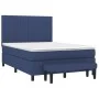 Box spring bed with blue fabric mattress 140x200 cm by , Beds and slatted bases - Ref: Foro24-3136763, Price: 531,84 €, Disco...