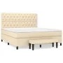 Box spring bed with cream-colored fabric mattress 160x200 cm by , Beds and slatted bases - Ref: Foro24-3136850, Price: 661,07...