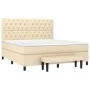 Box spring bed with cream-colored fabric mattress 160x200 cm by , Beds and slatted bases - Ref: Foro24-3136850, Price: 661,07...