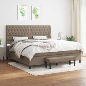 Box spring bed with gray taupe fabric mattress 200x200 cm by , Beds and slatted bases - Ref: Foro24-3136865, Price: 850,76 €,...