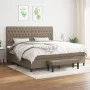 Box spring bed with gray taupe fabric mattress 200x200 cm by , Beds and slatted bases - Ref: Foro24-3136865, Price: 852,29 €,...