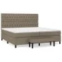 Box spring bed with gray taupe fabric mattress 200x200 cm by , Beds and slatted bases - Ref: Foro24-3136865, Price: 852,29 €,...
