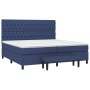 Boxspringbett mit blauem Stoffbezug 200x200 cm. von , Betten und Lattenroste - Ref: Foro24-3136867, Preis: 803,06 €, Rabatt: %