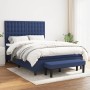 Box spring bed with blue fabric mattress 140x190 cm by , Beds and slatted bases - Ref: Foro24-3136915, Price: 555,33 €, Disco...