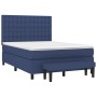 Box spring bed with blue fabric mattress 140x190 cm by , Beds and slatted bases - Ref: Foro24-3136915, Price: 555,33 €, Disco...