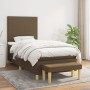 Box spring bed with dark brown fabric mattress 100x200 cm by , Beds and slatted bases - Ref: Foro24-3136976, Price: 380,35 €,...