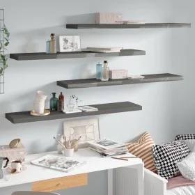 Floating wall shelf 4 pcs glossy gray MDF 120x23.5x3.8 cm by vidaXL, Shelves and shelves - Ref: Foro24-323801, Price: 89,44 €...