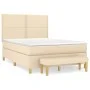 Box spring bed with cream-colored fabric mattress 140x200 cm by , Beds and slatted bases - Ref: Foro24-3137082, Price: 525,49...