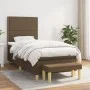 Box spring bed with dark brown fabric mattress 100x200 cm by , Beds and slatted bases - Ref: Foro24-3137056, Price: 384,27 €,...