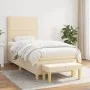 Box spring bed with cream-colored fabric mattress 90x190 cm by , Beds and slatted bases - Ref: Foro24-3137042, Price: 357,57 ...