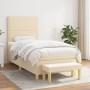 Cama box spring con colchón tela color crema 90x190 cm de , Camas y somieres - Ref: Foro24-3137042, Precio: 366,51 €, Descuen...