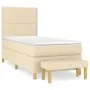 Box spring bed with cream-colored fabric mattress 90x190 cm by , Beds and slatted bases - Ref: Foro24-3137042, Price: 357,57 ...